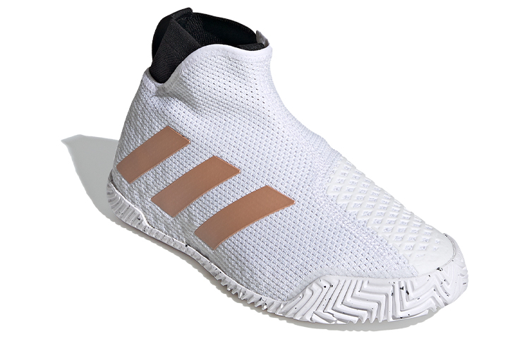 Shop 【女性】adidas Stycon 無鞋帶高幫網球鞋「白銅金屬」FY2946