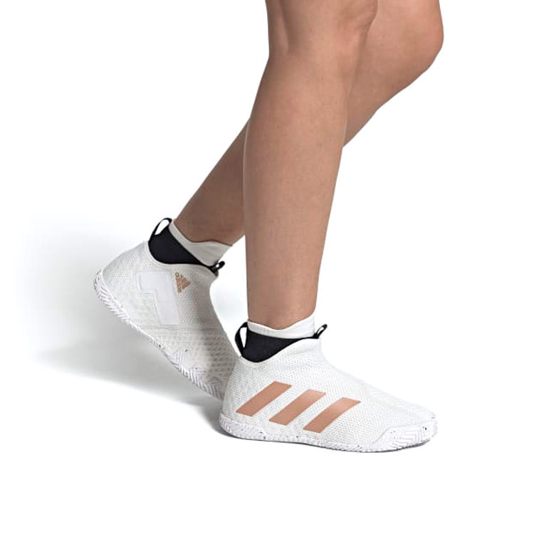 Cheap 【女性】adidas Stycon 無鞋帶高幫網球鞋「白銅金屬」FY2946