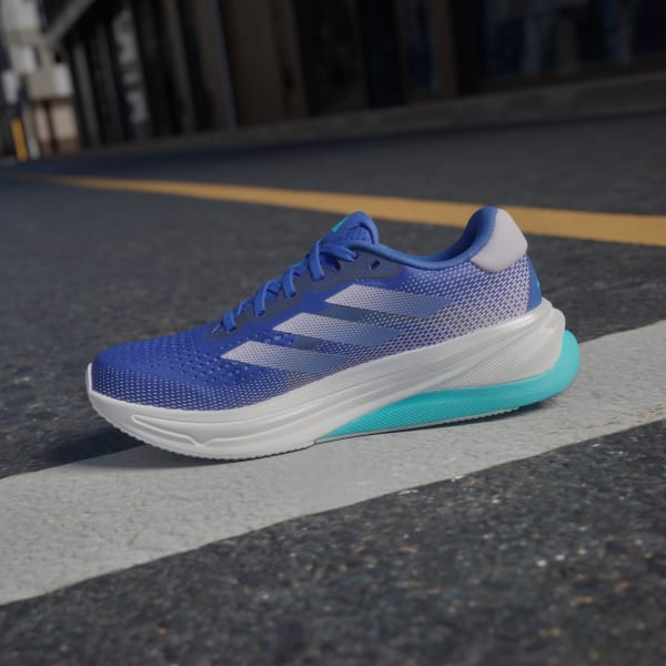 Sizing (W) Adidas Supernova Solution Kasut Lari Biru Lucid/Ungu Lembut/Aqua Kilat ID3606