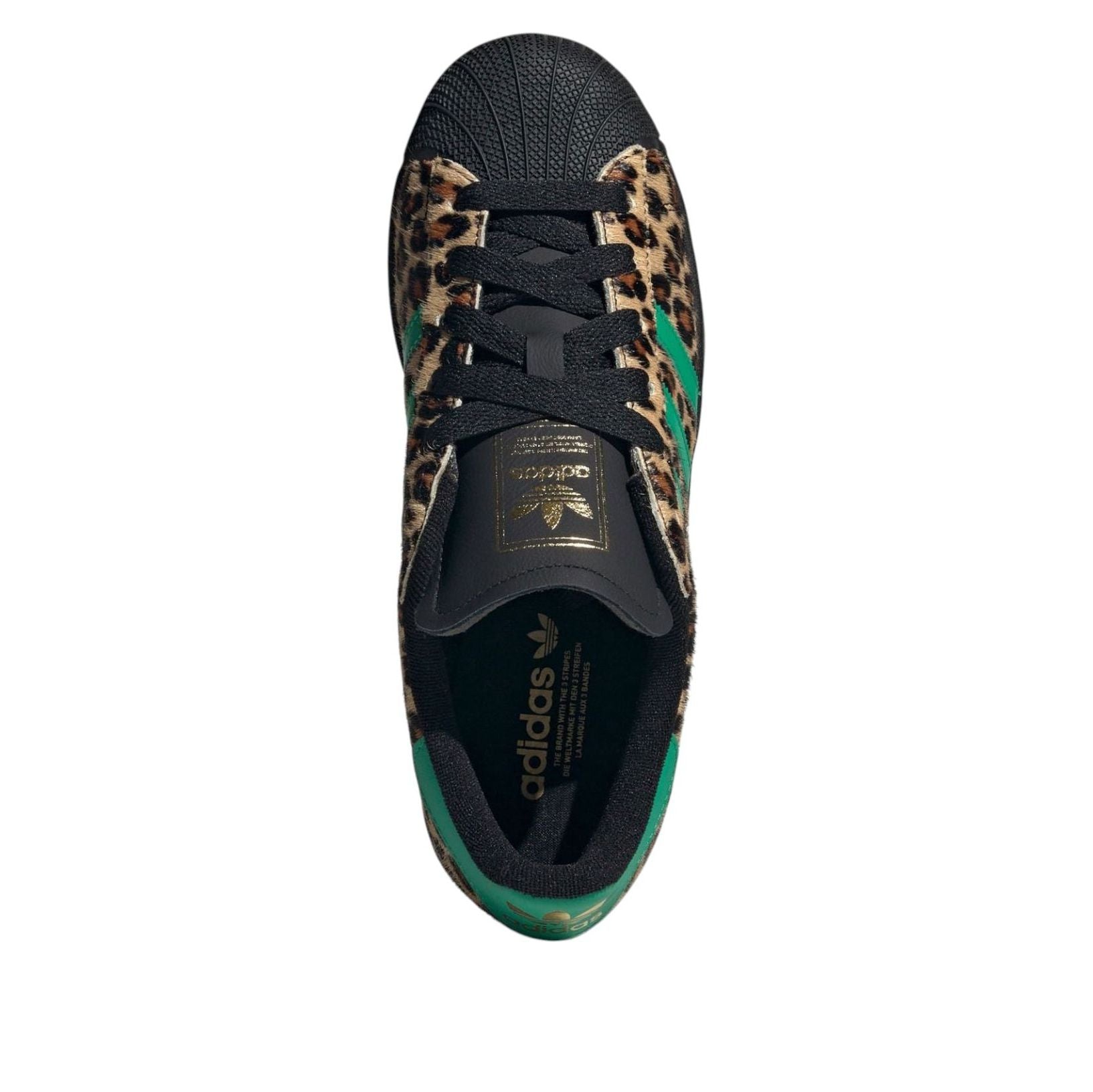 Shop (W) adidas Superstar 'Hitam Court Hijau Leopard' JP8165