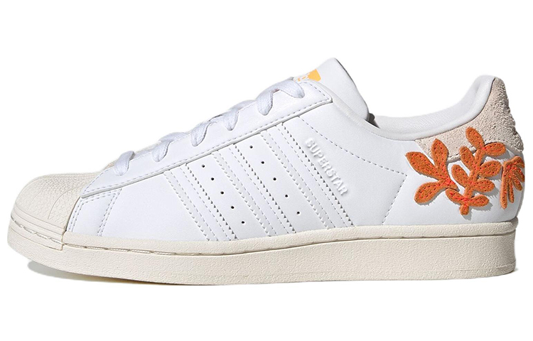 (Women) adidas Superstar 'Floral Patches - White Flash Orange' GZ0865