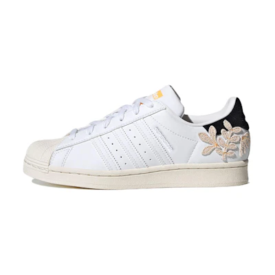 (W) adidas Superstar 'Floral Patches - White Flash Orange'