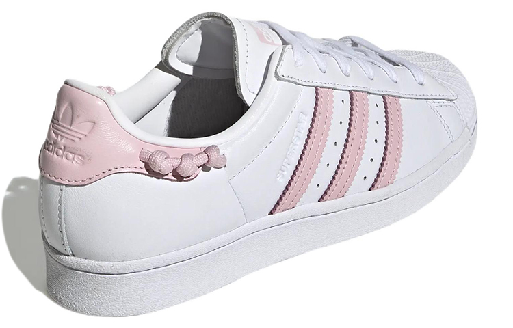Shop （女款）adidas Superstar「結繩 - 白色淺粉紅」GZ3446