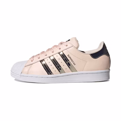 (W) adidas Superstar 'Metallic 3 Stripes - Pink Tint'