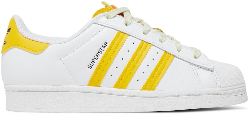 White and 2025 yellow adidas superstar