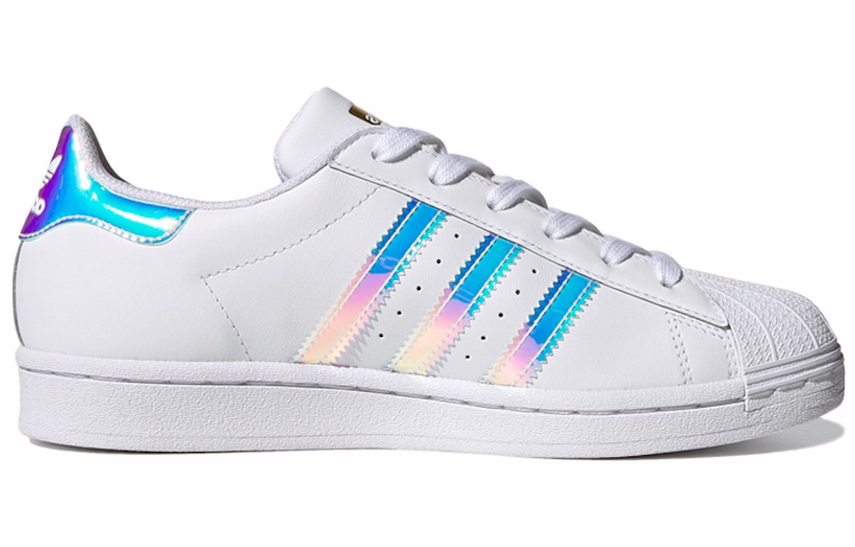 (Women) adidas Superstar 'White Iridescent Stripes' FX7565