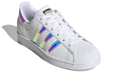 (Women) adidas Superstar 'White Iridescent Stripes' FX7565