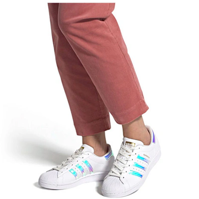 (Women) adidas Superstar 'White Iridescent Stripes' FX7565