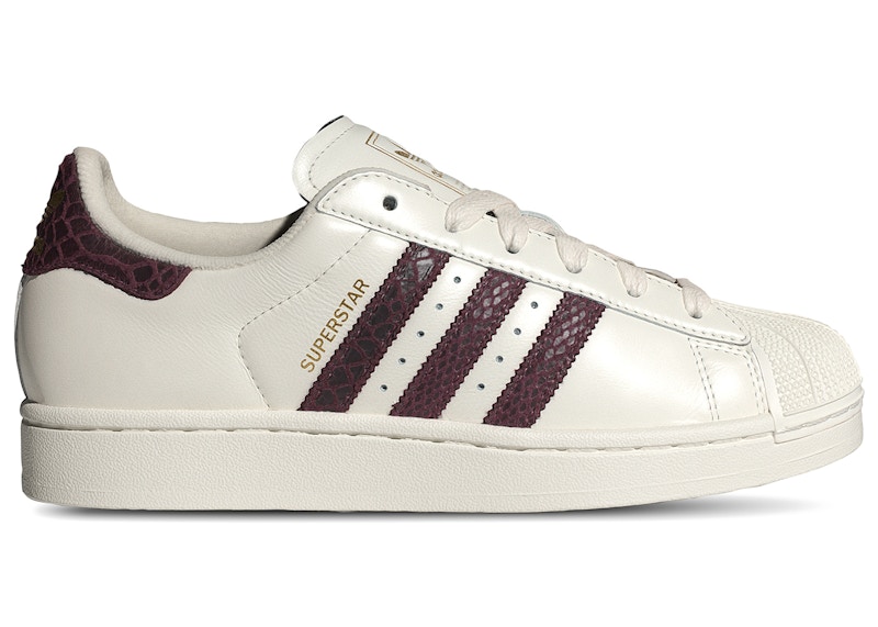 (W) adidas Superstar II Off White Maroon Snakeskin