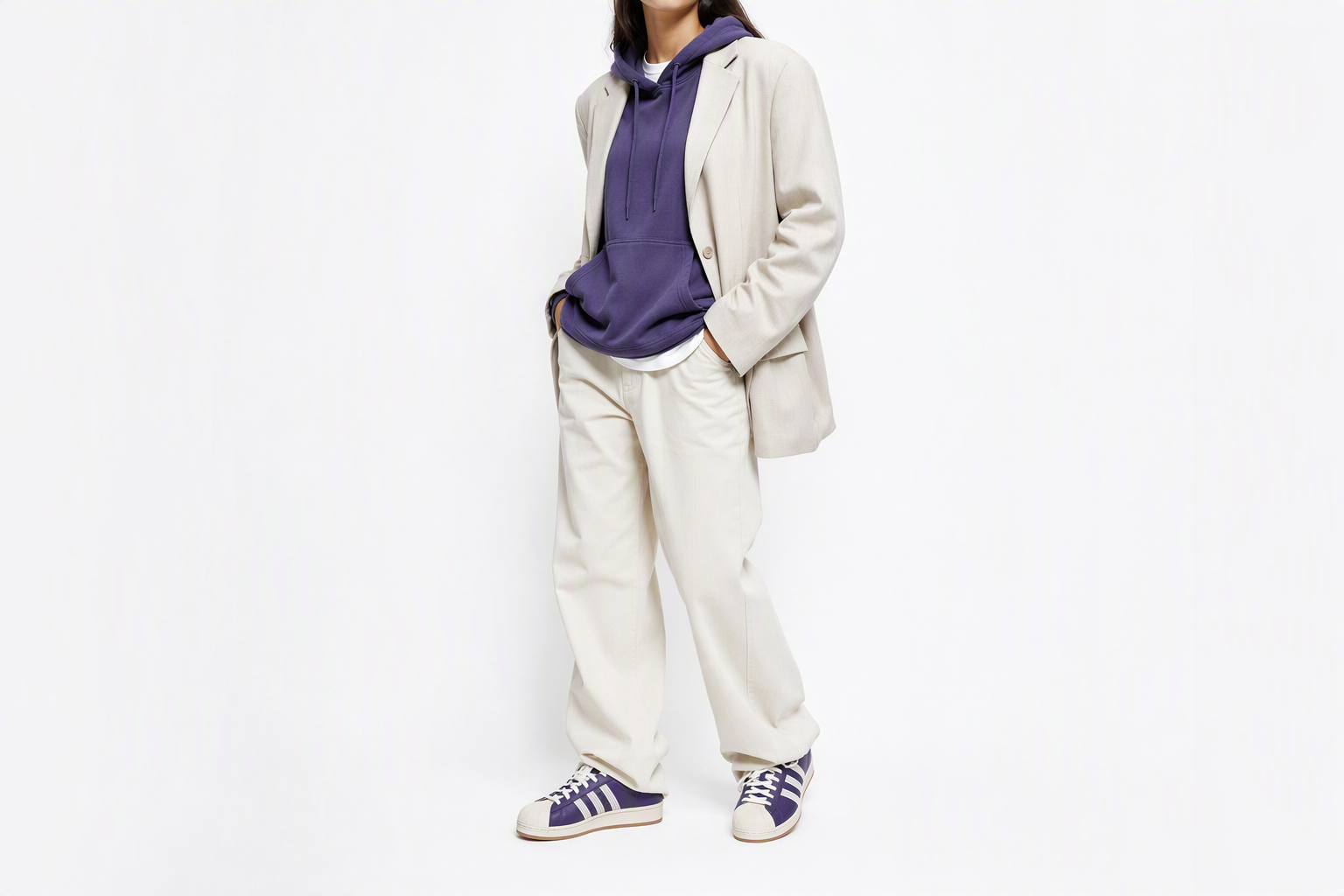 Order (W) Adidas Superstar II 運動鞋 紫色/奶油白/生膠色 JH7100
