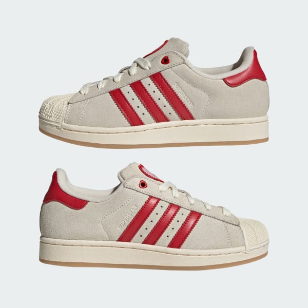 Cheap (Women) adidas Superstar II Sneakers Cream White/Better Scarlet/Sandy Pink KH9037