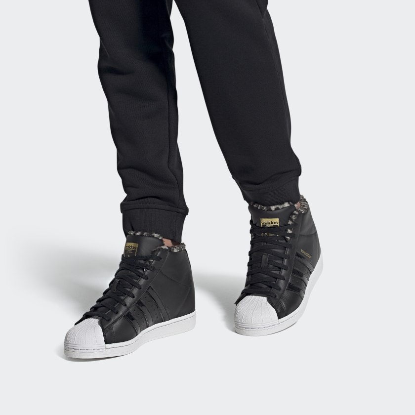 Details for adidas originals Superstar Up 加絨 中幫 板鞋 女款 黑白金