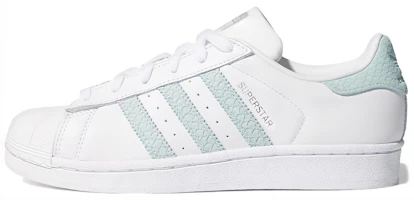 (Women) adidas Superstar White Ash Green B41509 (Women) adidas Superstar White Ash Green B41509