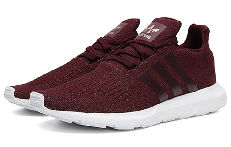 Lookbook adidas originals Swift Run 透氣輕便 低幫 跑步鞋 女款 酒紅色
