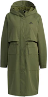 (Women) adidas Tech Jkt Long Fleece Lined Hooded Jacket Olive Green GP0632 (Women) adidas Tech Jkt Long Fleece Lined Hooded Jacket Olive Green GP0632