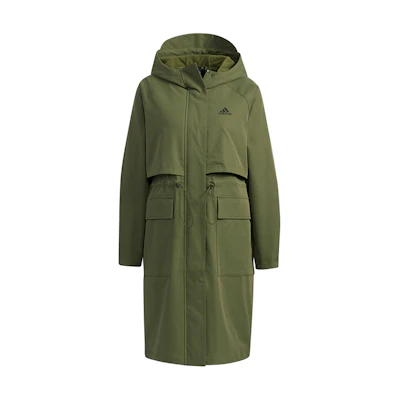 (Women) adidas Tech Jkt Long Fleece Lined Hooded Jacket Olive Green GP0632