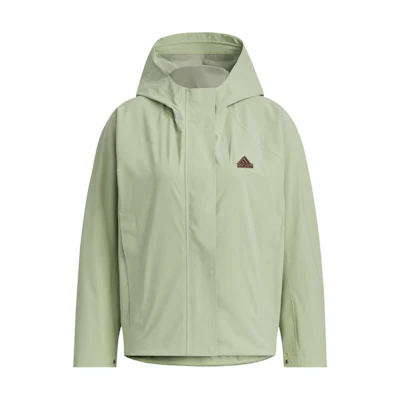(Women) adidas Tech Rain Jacket Waterproof Windproof Hoodie in Tent Green JJ1092