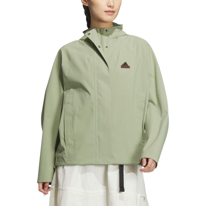 (Women) adidas Tech Rain Jacket Waterproof Windproof Hoodie in Tent Green JJ1092 圖 3