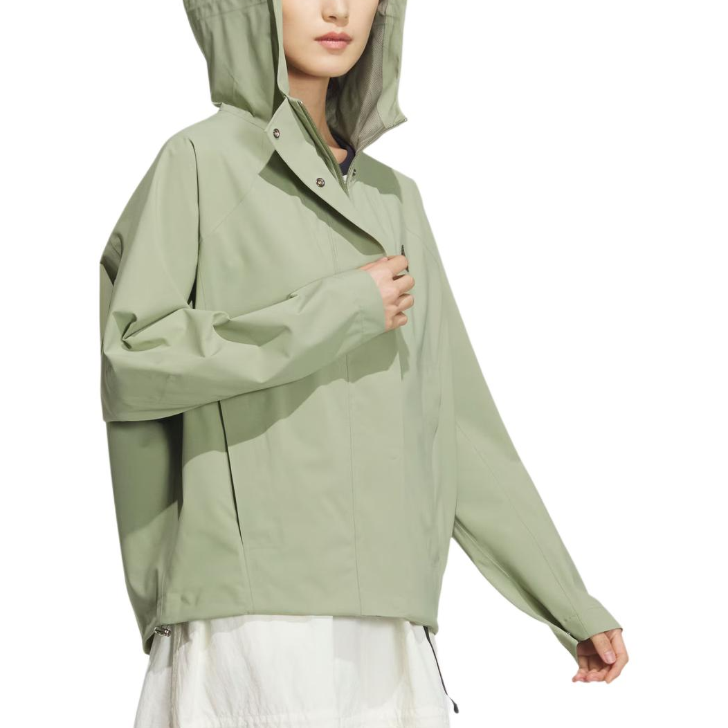 (Women) adidas Tech Rain Jacket Waterproof Windproof Hoodie in Tent Green JJ1092 圖 5