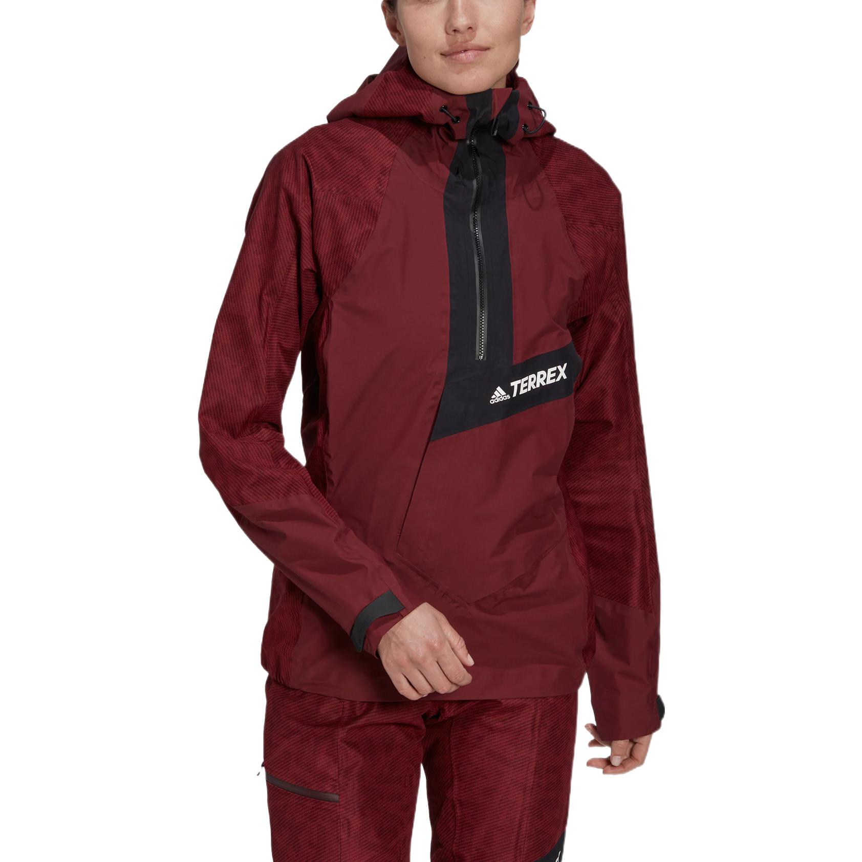 (Women) adidas Terrex  Waterproof Outdoor Logo Hooded Jacket Brick Red. HE2295 圖 3