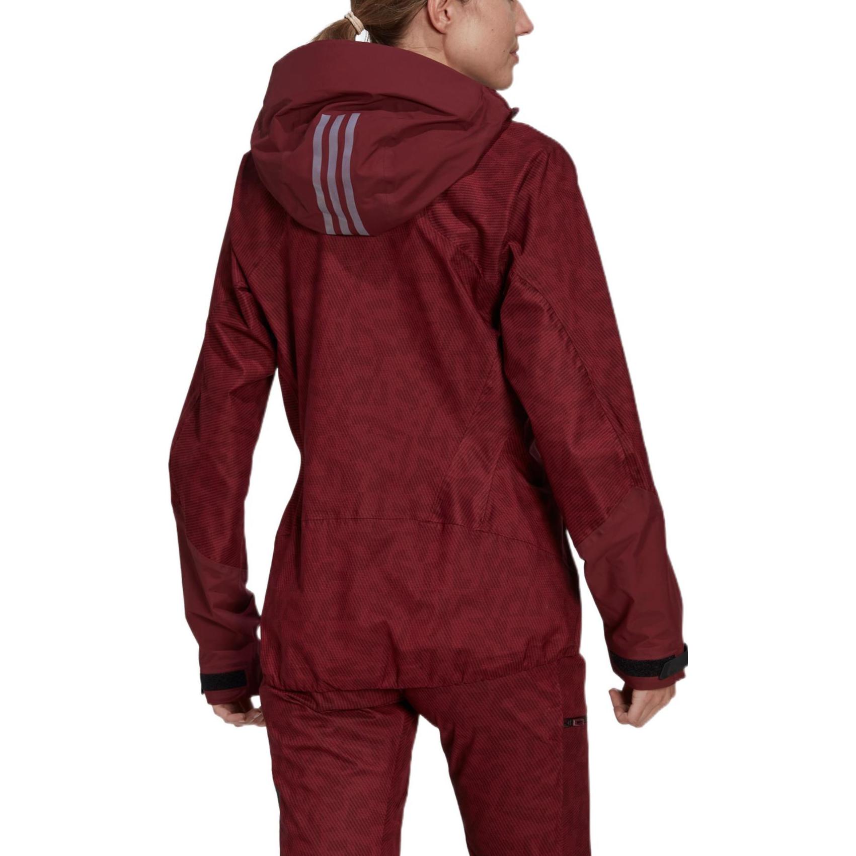 (Women) adidas Terrex  Waterproof Outdoor Logo Hooded Jacket Brick Red. HE2295 圖 4