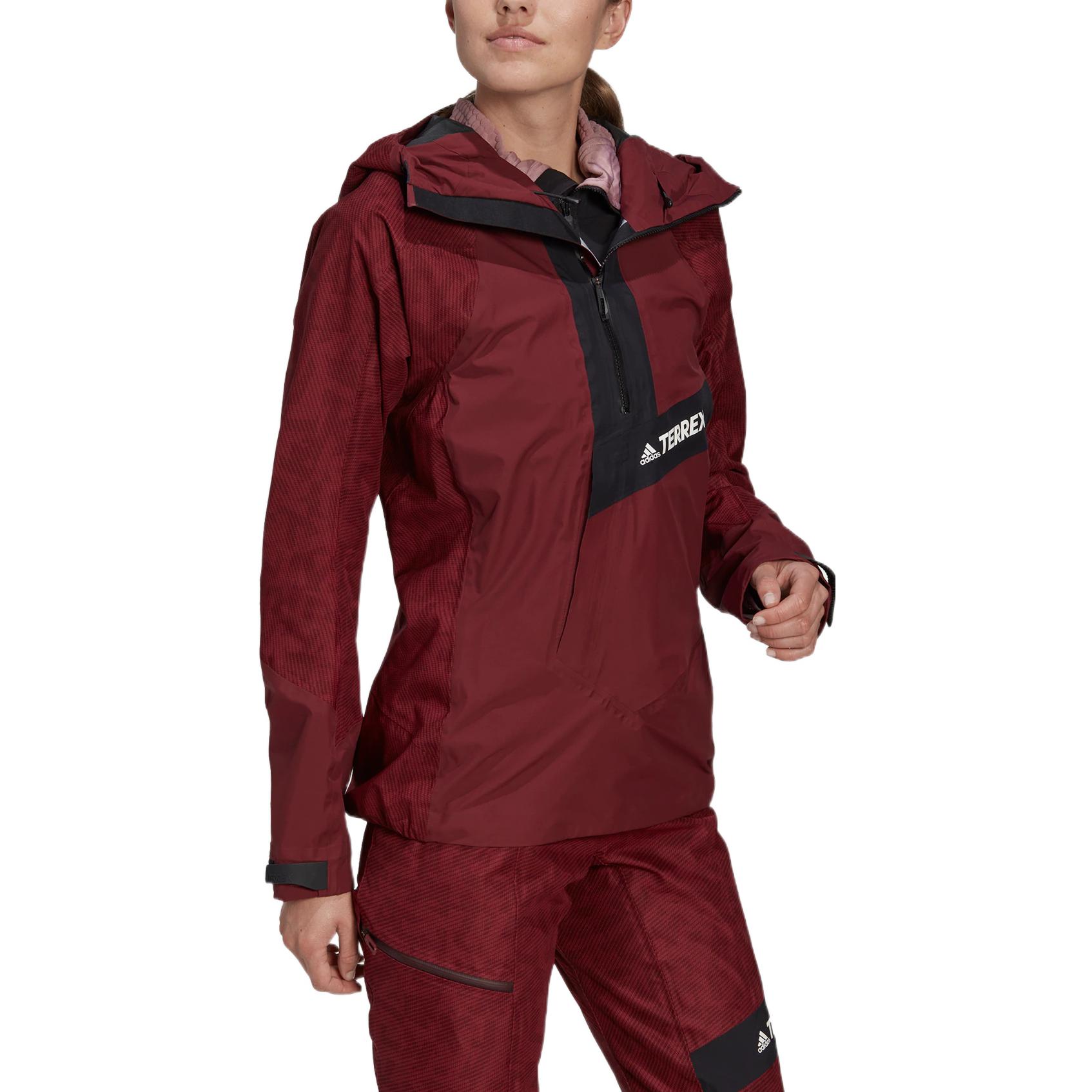 (Women) adidas Terrex  Waterproof Outdoor Logo Hooded Jacket Brick Red. HE2295 圖 5