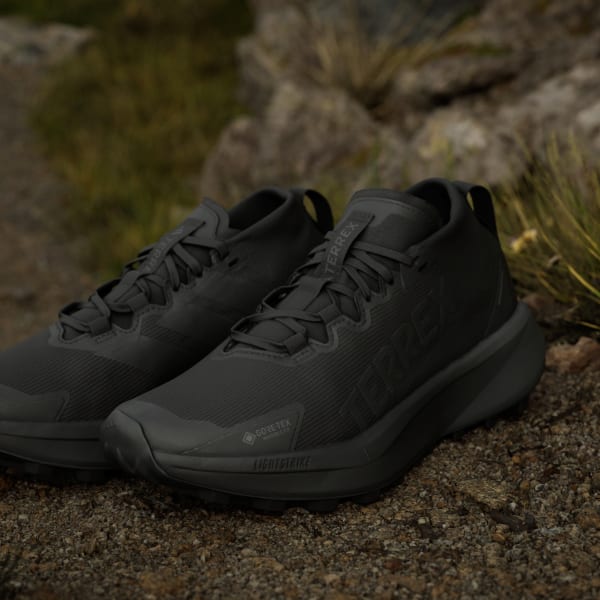 (W) Adidas TERREX Agravic GTX Trail Running Shoes Core Black/Core Black/Grey Six 圖 10