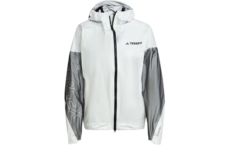 (Women) adidas Terrex Agravic Pro Rain Jacket White Hooded Colorblock Outerwear H44104