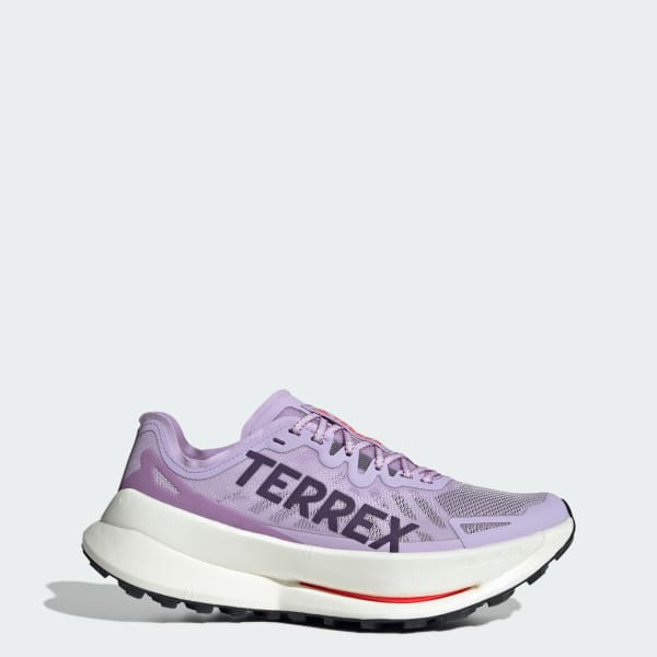(Women) Adidas TERREX Agravic Speed Ultra Trail Running Shoes Powder Plum/Aurora Plum/Lucid Red JQ1616