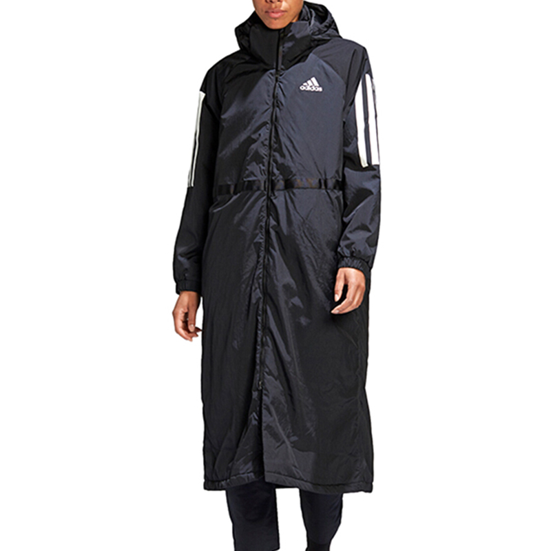 Shop (Women) adidas Terrex Long Hooded Windproof Winter Coat Black FT2547