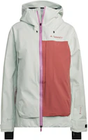 (Women) adidas Terrex Mys 3L GTX Outdoor Jacket Cream White with Logo Prints. HC7735 (Women) adidas Terrex Mys 3L GTX Outdoor Jacket Cream White with Logo Prints. HC7735