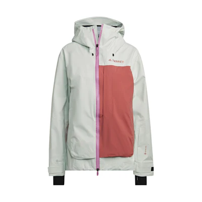 (Women) adidas Terrex Mys 3L GTX Outdoor Jacket Cream White with Logo Prints. HC7735