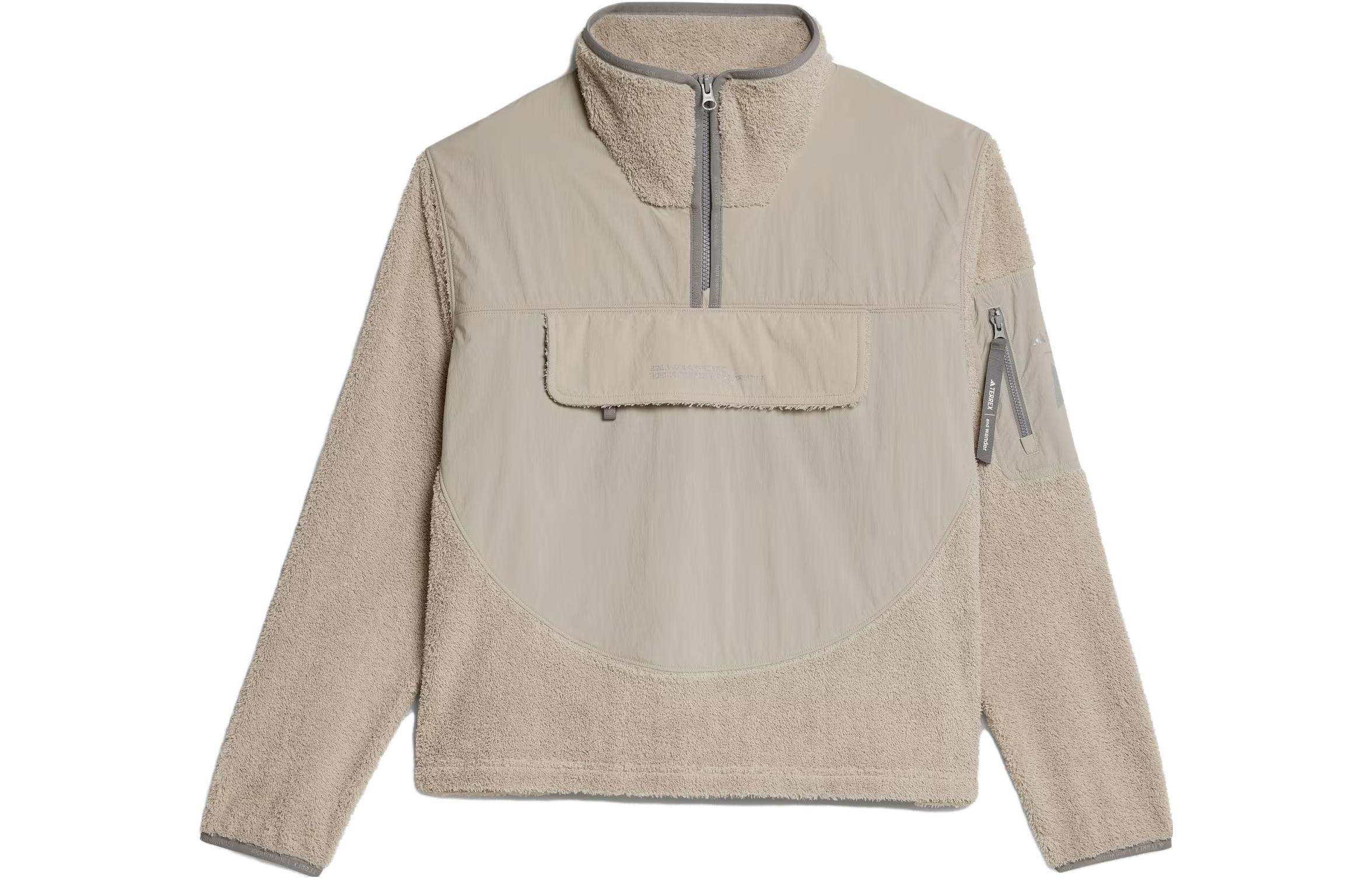 (Women) adidas TERREX and wander FW23 White Half-Zip Outdoor Sweatshirt IB4814