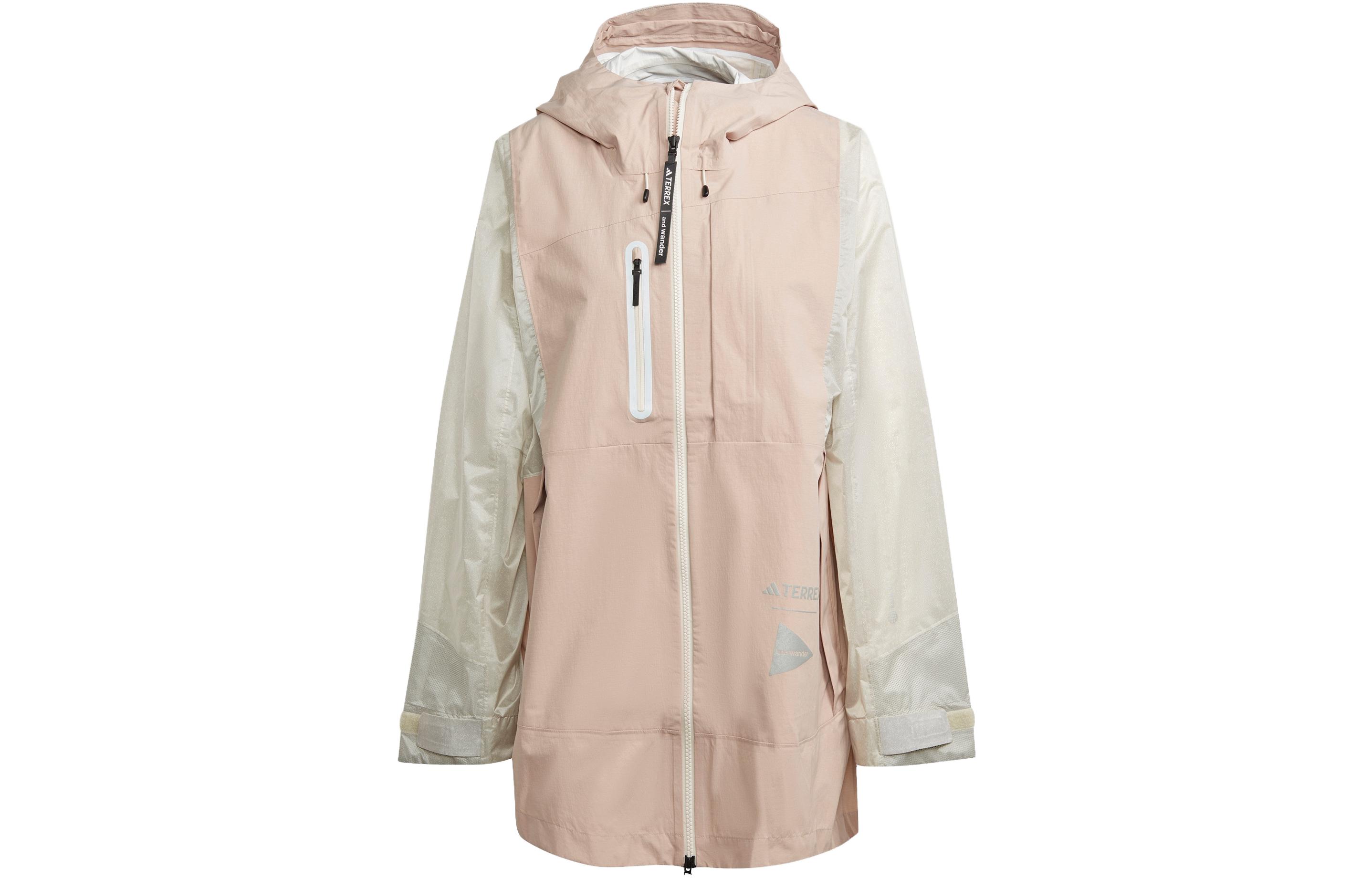 (Women) adidas TERREX x and wander Waterproof Outdoor Jacket Grey Pink SS23 HR7144