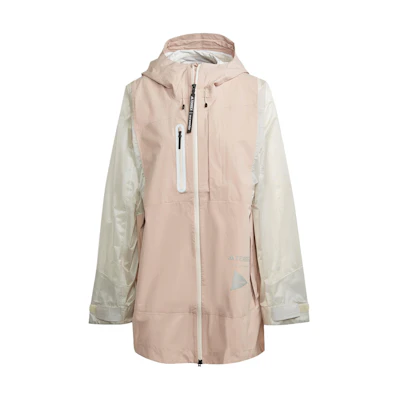 (Women) adidas TERREX and wander Waterproof Outdoor Jacket Grey Pink SS23 HR7144