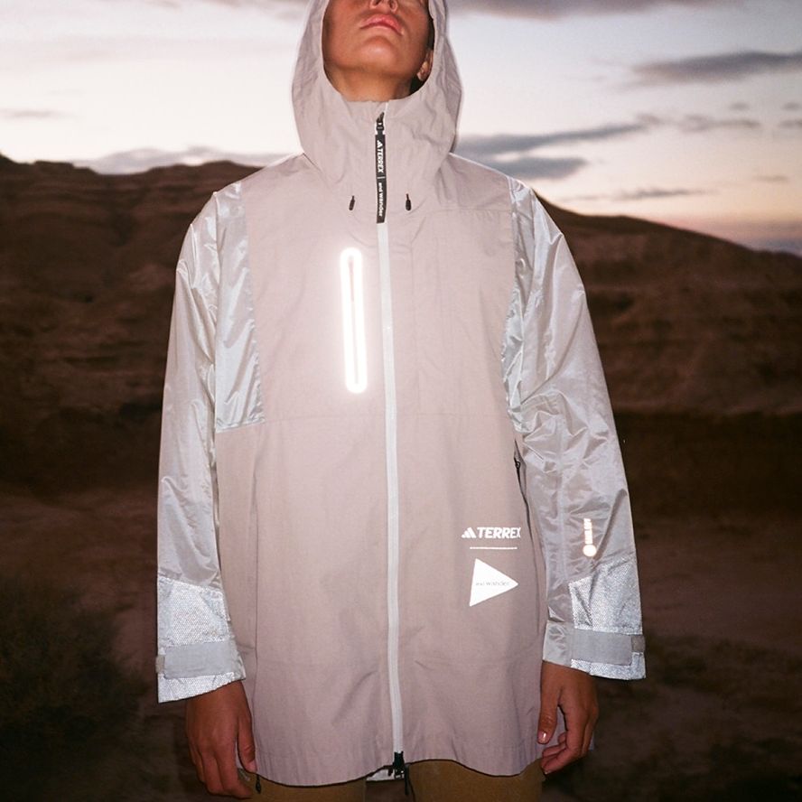 Sizing (Women) adidas TERREX x and wander Waterproof Outdoor Jacket Grey Pink SS23 HR7144