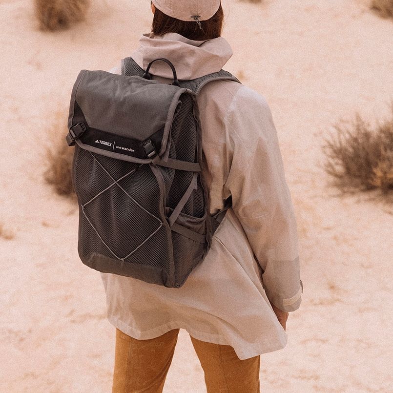 Cheap (Women) adidas TERREX x and wander Waterproof Outdoor Jacket Grey Pink SS23 HR7144