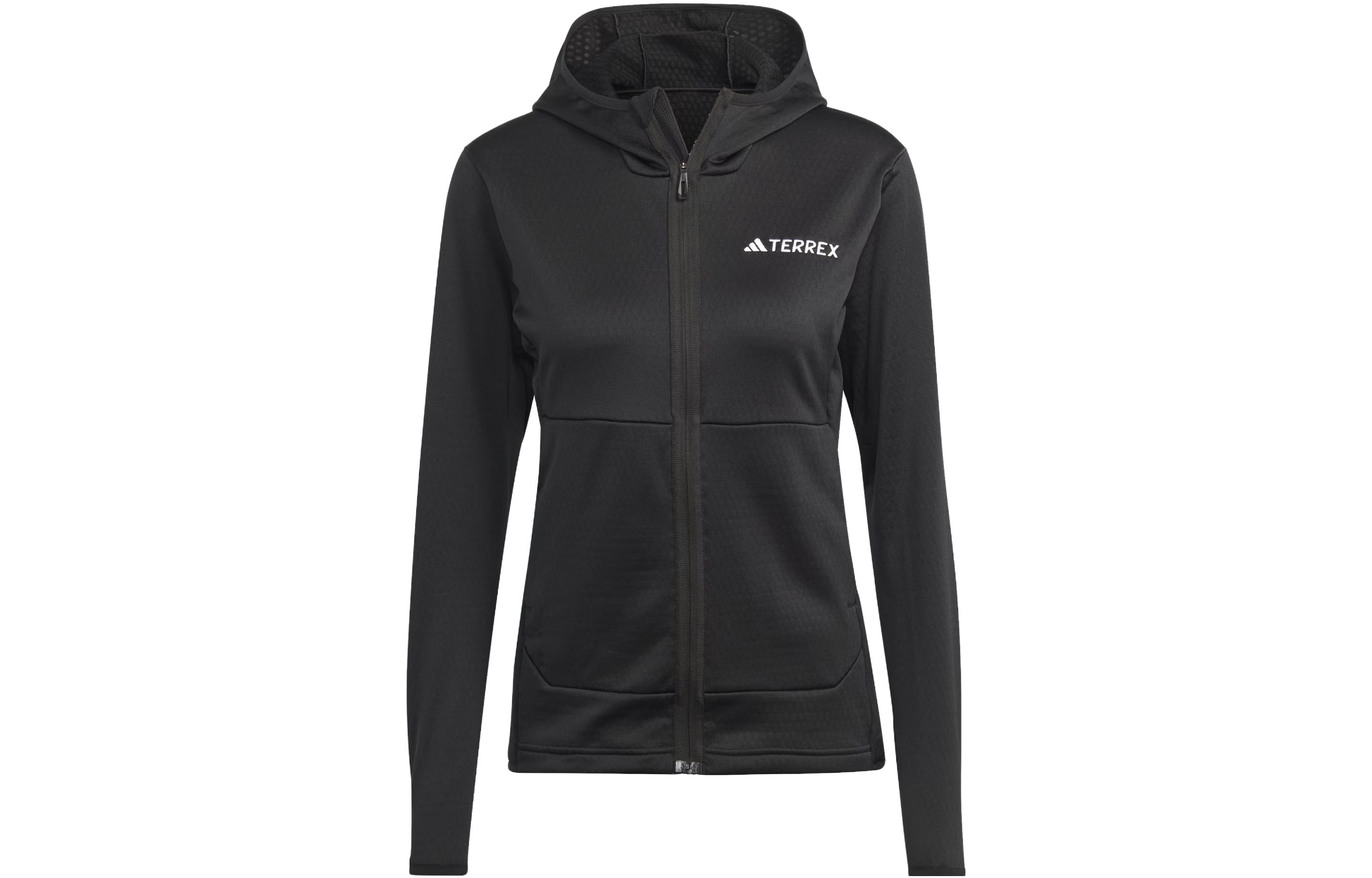 (Women) adidas Terrex Xperior Black Fleece Hooded Jacket with Solid Logo Design IB1823