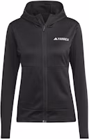 (Women) adidas Terrex Xperior Black Fleece Hooded Jacket with Solid Logo Design IB1823 (Women) adidas Terrex Xperior Black Fleece Hooded Jacket with Solid Logo Design IB1823