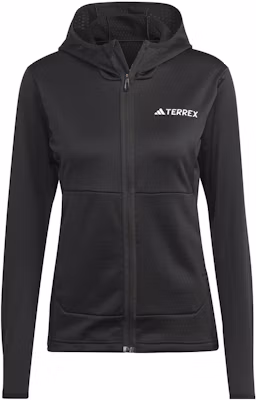 (Women) adidas Terrex Xperior Black Fleece Hooded Jacket with Solid Logo Design IB1823 Buy (Women) adidas Terrex Xperior Black Fleece Hooded Jacket with Solid Logo Design IB1823