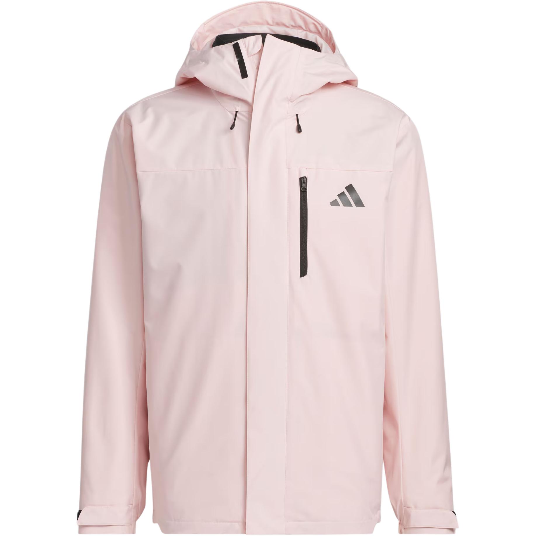 (Women) adidas Three-in-One Water-Resistant Fleece Jacket Women’s Sand Brown Pink Hooded JM9143