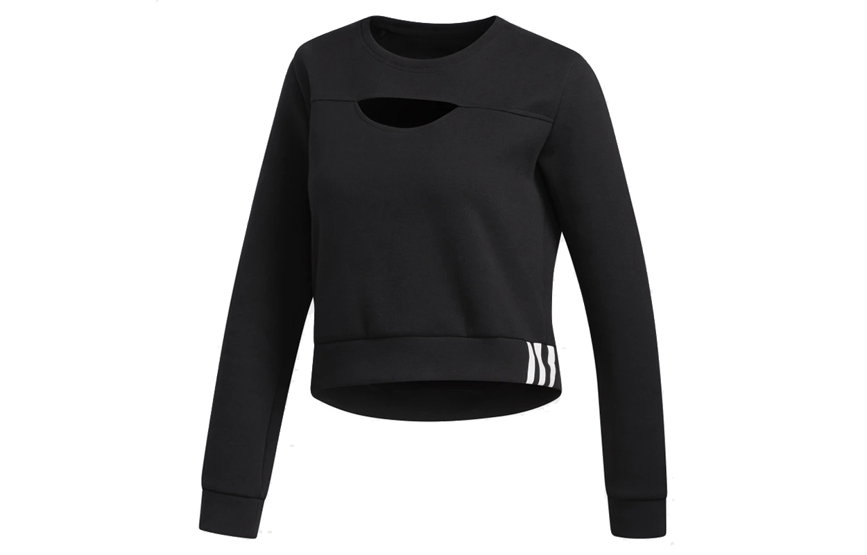 (Women) adidas Training Crewneck Pullover Sweatshirt Black FL2059