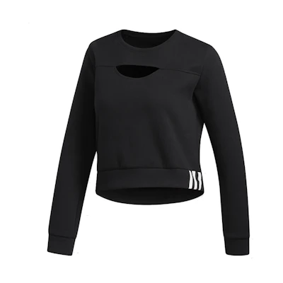 (Women) adidas Training Crewneck Pullover Sweatshirt Black FL2059