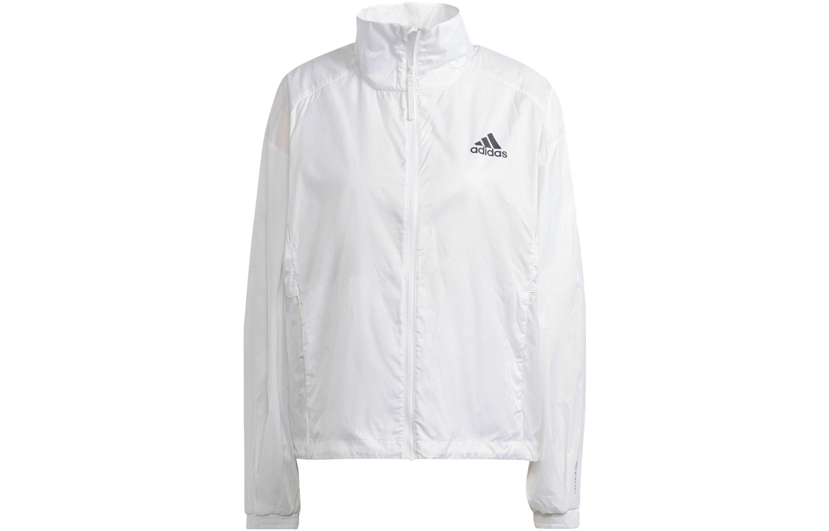 (Women) adidas TRAVEER WIND.RDY Casual Jacket Quartz Beige with Logo Print HT8739