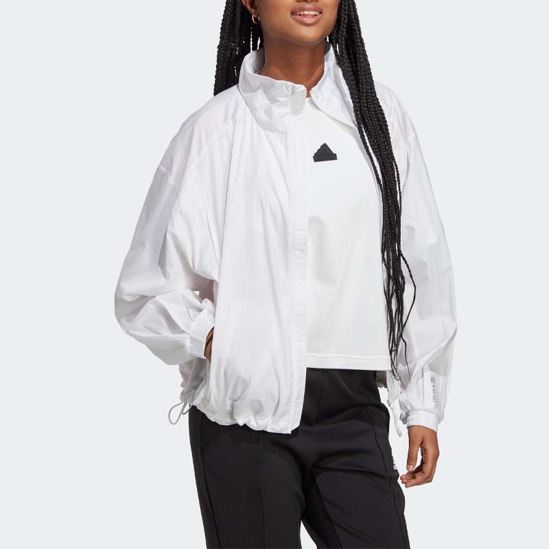 (Women) adidas TRAVEER WIND.RDY Casual Jacket Quartz Beige with Logo Print HT8739 圖 3