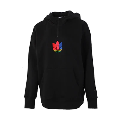 (Women) adidas Trefoil Half-Zip Pullover Hoodie Black GD2246