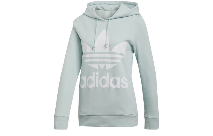 (Women) adidas Trefoil Letter Academy Pullover Sweatshirt Women’s - Vapor Green ED7503