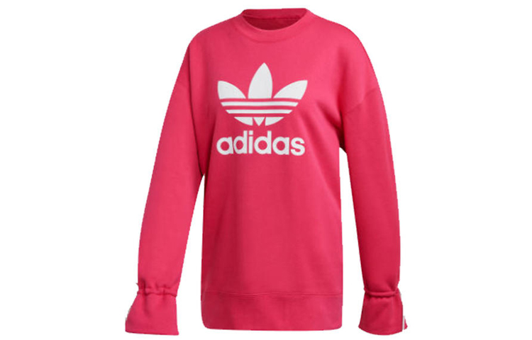 (Women) adidas Trefoil Logo Pullover Hoodie Women’s Pink Casual Sportswear EC1898