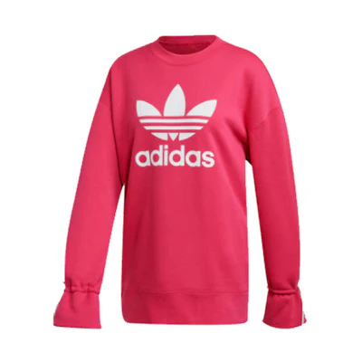 (Women) adidas Trefoil Logo Pullover Hoodie Women’s Pink Casual Sportswear EC1898