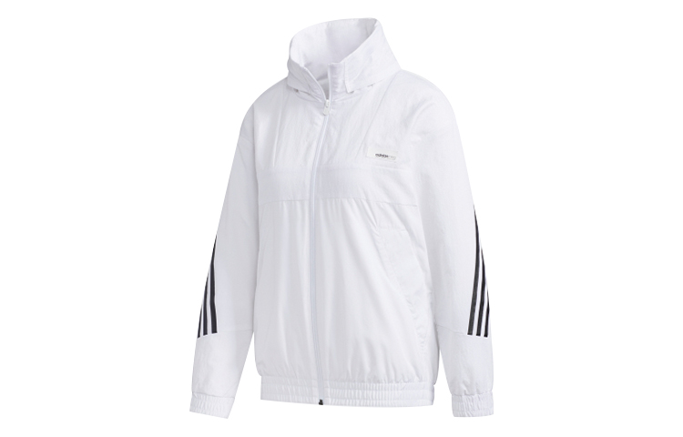 (Women) adidas Tri-Stripe Logo Colorblock Hoodie Jacket - White GG3389